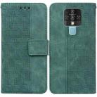 For Tecno Camon 16 Geometric Embossed Leather Phone Case(Green) - 1
