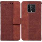 For Tecno Camon 16 Premier Geometric Embossed Leather Phone Case(Brown) - 1