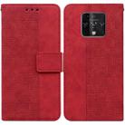 For Tecno Camon 16 Premier Geometric Embossed Leather Phone Case(Red) - 1