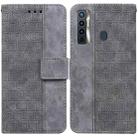 For Tecno Camon 17 Geometric Embossed Leather Phone Case(Grey) - 1