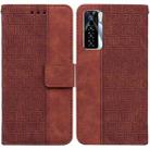 For Tecno Camon 17 Pro Geometric Embossed Leather Phone Case(Brown) - 1