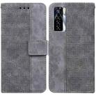 For Tecno Camon 17 Pro Geometric Embossed Leather Phone Case(Grey) - 1