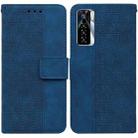 For Tecno Camon 17 Pro Geometric Embossed Leather Phone Case(Blue) - 1