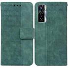 For Tecno Camon 17 Pro Geometric Embossed Leather Phone Case(Green) - 1