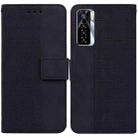 For Tecno Camon 17 Pro Geometric Embossed Leather Phone Case(Black) - 1