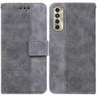 For Tecno Camon 17P Geometric Embossed Leather Phone Case(Grey) - 1