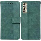 For Tecno Camon 17P Geometric Embossed Leather Phone Case(Green) - 1