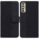 For Tecno Camon 17P Geometric Embossed Leather Phone Case(Black) - 1