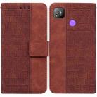 For Tecno Pop 4 Geometric Embossed Leather Phone Case(Brown) - 1