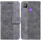 For Tecno Pop 4 Geometric Embossed Leather Phone Case(Grey) - 1
