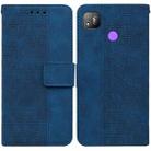 For Tecno Pop 4 Geometric Embossed Leather Phone Case(Blue) - 1