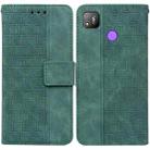 For Tecno Pop 4 Geometric Embossed Leather Phone Case(Green) - 1