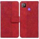 For Tecno Pop 4 Geometric Embossed Leather Phone Case(Red) - 1