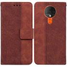 For Tecno Spark 6 Geometric Embossed Leather Phone Case(Brown) - 1