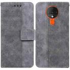 For Tecno Spark 6 Geometric Embossed Leather Phone Case(Grey) - 1