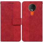 For Tecno Spark 6 Geometric Embossed Leather Phone Case(Red) - 1