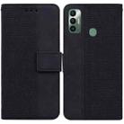 For Tecno Spark 7 Geometric Embossed Leather Phone Case(Black) - 1