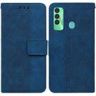 For Tecno Spark 7P Geometric Embossed Leather Phone Case(Blue) - 1