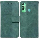For Tecno Spark 7P Geometric Embossed Leather Phone Case(Green) - 1