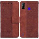 For Tecno Spark Go 2020 / Spark 6 Go Geometric Embossed Leather Phone Case(Brown) - 1