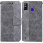 For Tecno Spark Go 2020 / Spark 6 Go Geometric Embossed Leather Phone Case(Grey) - 1