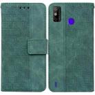 For Tecno Spark Go 2020 / Spark 6 Go Geometric Embossed Leather Phone Case(Green) - 1