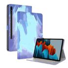 For Samsung Galaxy Tab S8 / Tab S7 Watercolor Pattern Flip Leather Tablet Case(Winter Snow) - 1