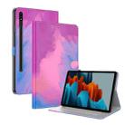 For Samsung Galaxy Tab S8+ / Tab S7+ Watercolor Pattern Flip Leather Tablet Case(Purple Red) - 1