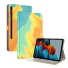 For Samsung Galaxy Tab S9 Watercolor Pattern Flip Leather Tablet Case(Autumn Leaves) - 1