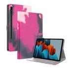 For Samsung Galaxy Tab S9 Watercolor Pattern Flip Leather Tablet Case(Berry Color) - 1