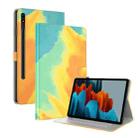 For Samsung Galaxy Tab S9+ Watercolor Pattern Flip Leather Tablet Case(Autumn Leaves) - 1