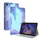 For Samsung Galaxy Tab А9 Watercolor Pattern Flip Leather Tablet Case(Winter Snow) - 1