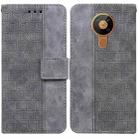 For Nokia 5.3 Geometric Embossed Leather Phone Case(Grey) - 1