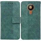 For Nokia 5.3 Geometric Embossed Leather Phone Case(Green) - 1