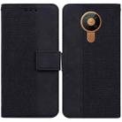 For Nokia 5.3 Geometric Embossed Leather Phone Case(Black) - 1