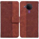 For Nokia 5.4 Geometric Embossed Leather Phone Case(Brown) - 1