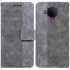 For Nokia 5.4 Geometric Embossed Leather Phone Case(Grey) - 1