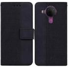 For Nokia 5.4 Geometric Embossed Leather Phone Case(Black) - 1