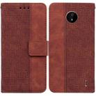 For Nokia C20 / C10 Geometric Embossed Leather Phone Case(Brown) - 1