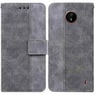 For Nokia C20 / C10 Geometric Embossed Leather Phone Case(Grey) - 1