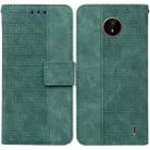 For Nokia C20 / C10 Geometric Embossed Leather Phone Case(Green) - 1