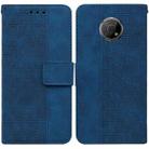 For Nokia G300 Geometric Embossed Leather Phone Case(Blue) - 1