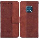 For Nokia XR20 Geometric Embossed Leather Phone Case(Brown) - 1