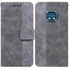 For Nokia XR20 Geometric Embossed Leather Phone Case(Grey) - 1