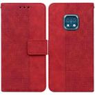 For Nokia XR20 Geometric Embossed Leather Phone Case(Red) - 1