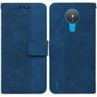 For Nokia 1.4 Geometric Embossed Leather Phone Case(Blue) - 1