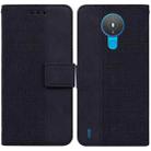 For Nokia 1.4 Geometric Embossed Leather Phone Case(Black) - 1