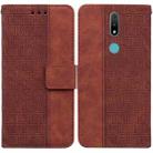 For Nokia 2.4 Geometric Embossed Leather Phone Case(Brown) - 1