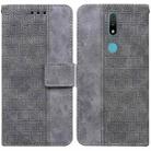 For Nokia 2.4 Geometric Embossed Leather Phone Case(Grey) - 1