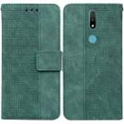 For Nokia 2.4 Geometric Embossed Leather Phone Case(Green) - 1